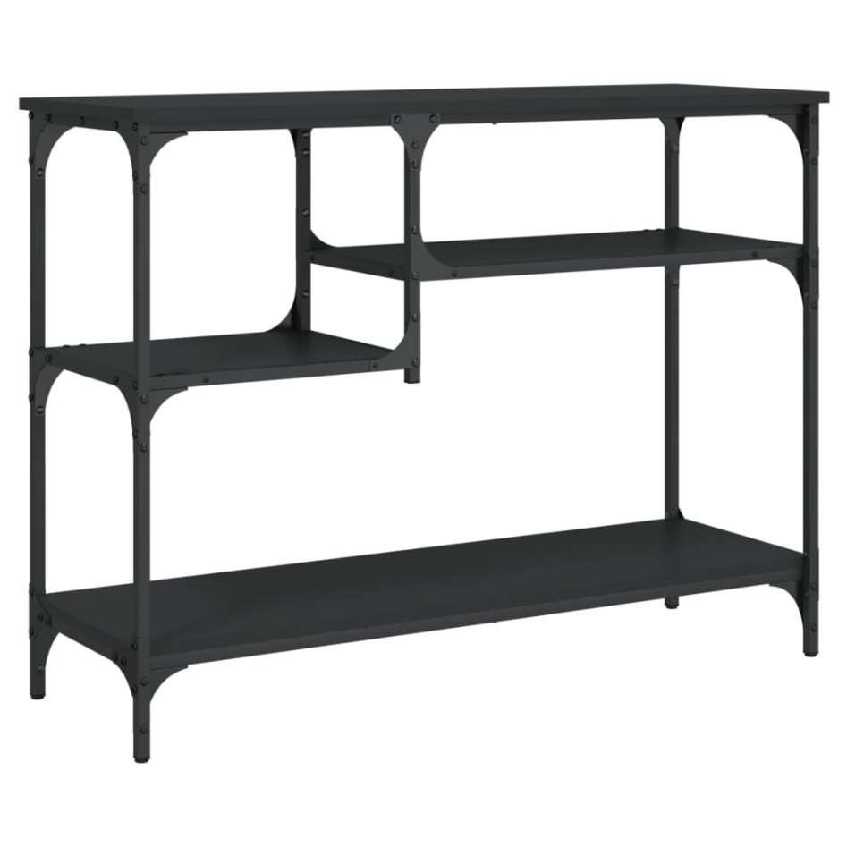 Mesa consola con estantes negro 100x35x75