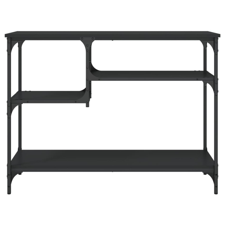 Mesa consola con estantes negro 100x35x75