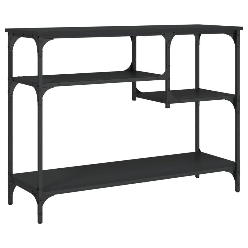 Mesa consola con estantes negro 100x35x75