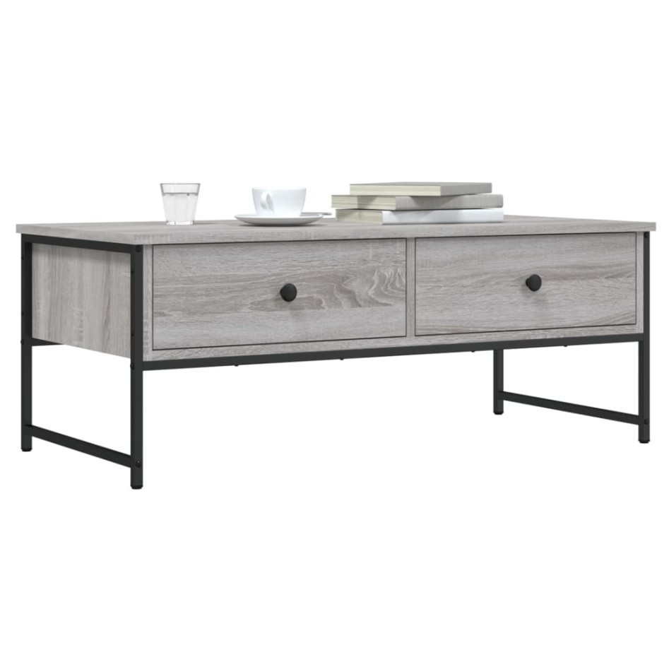 Mesa de centro madera de ingeniería gris Sonoma 101x49x39,5