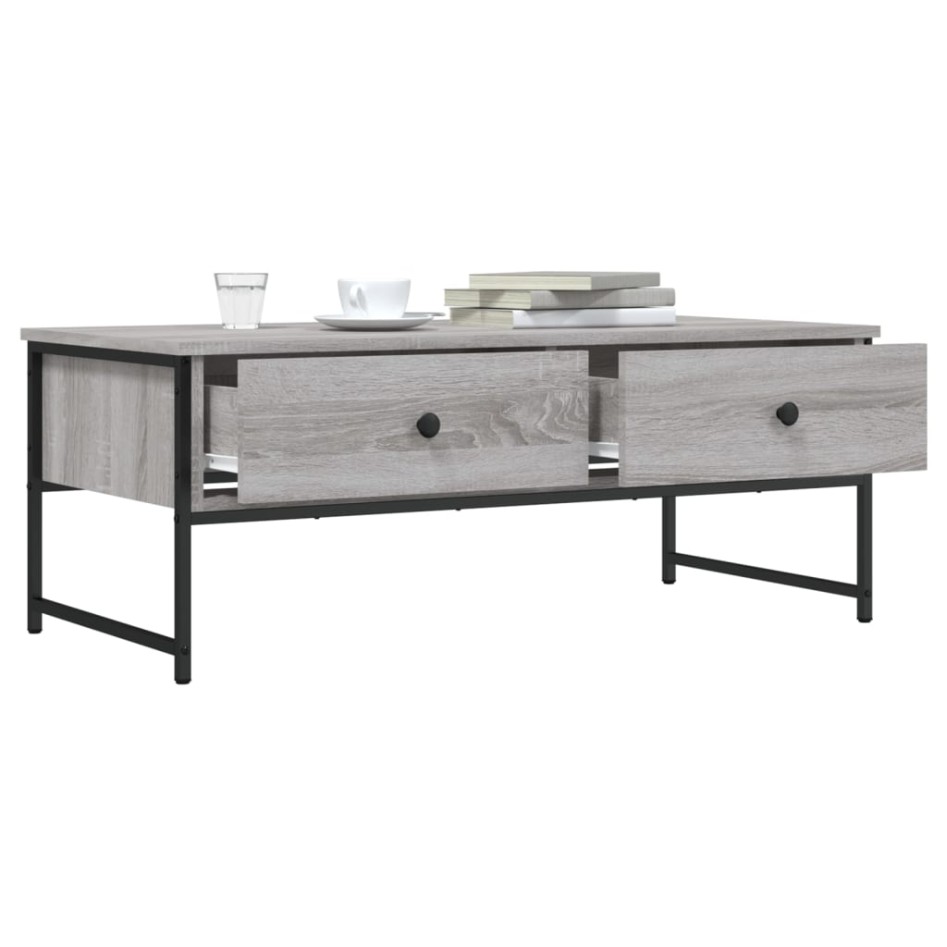 Mesa de centro madera de ingeniería gris Sonoma 101x49x39,5