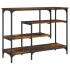 Mesa consola con estantes roble ahumado 100x35x75
