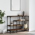Mesa consola con estantes roble ahumado 100x35x75