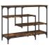 Mesa consola con estantes roble ahumado 100x35x75