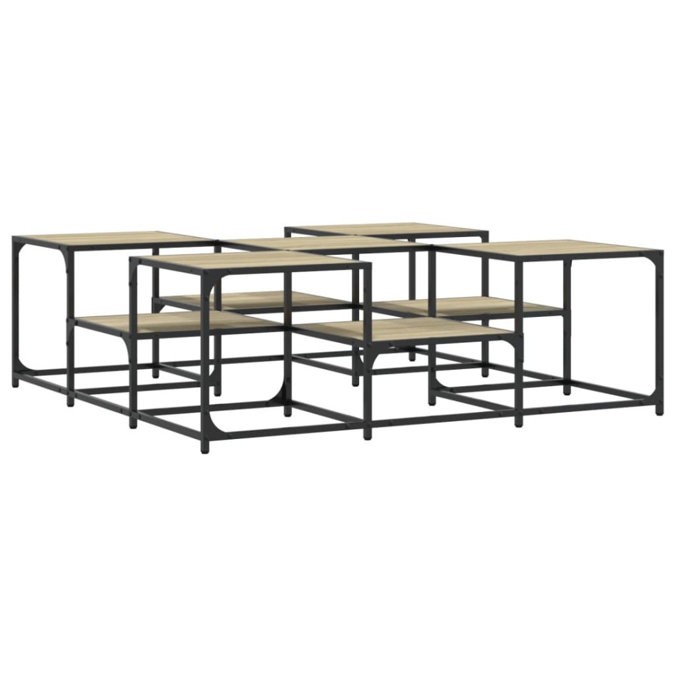 Mesa de centro madera de ingeniería roble Sonoma 121x121x40