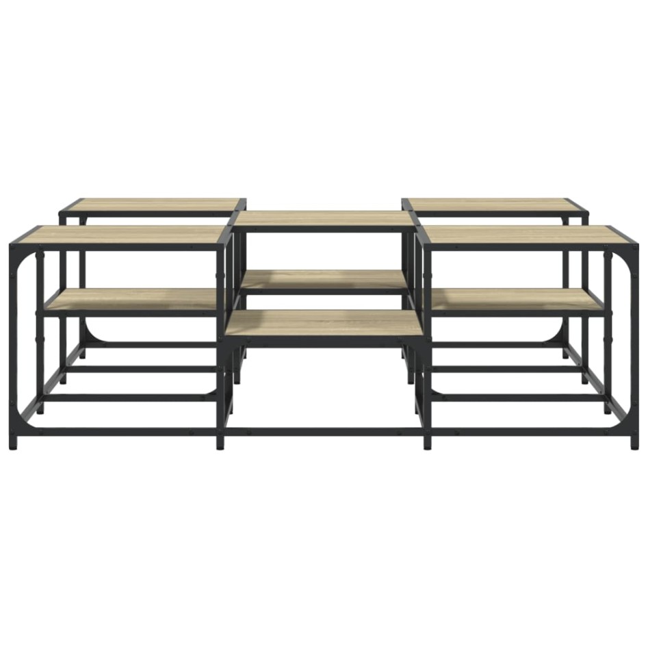 Mesa de centro madera de ingeniería roble Sonoma 121x121x40