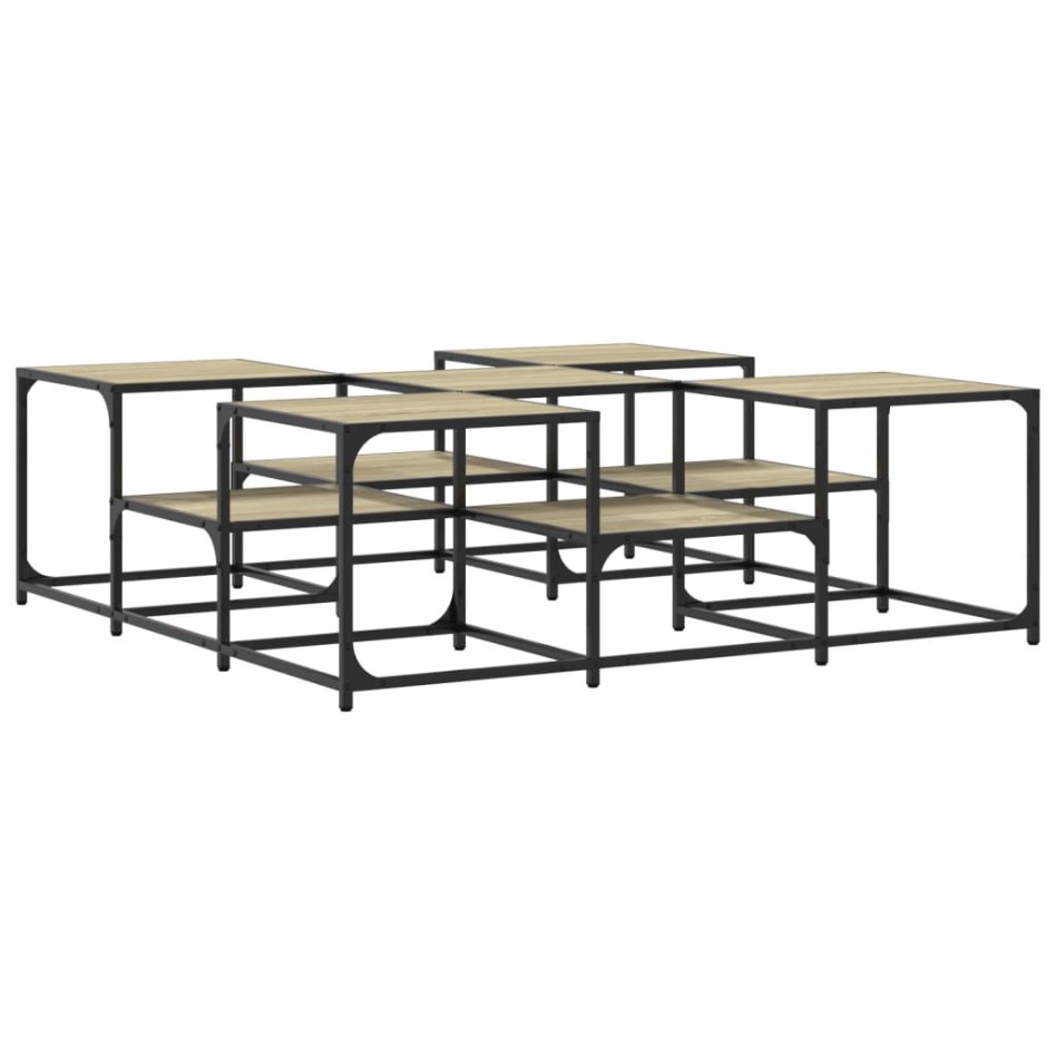 Mesa de centro madera de ingeniería roble Sonoma 121x121x40