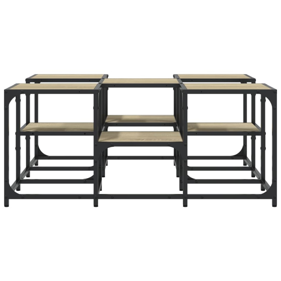 Mesa de centro madera de ingeniería roble Sonoma 91x91x40