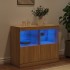 Aparador con luces LED roble Sonoma 81x37x67
