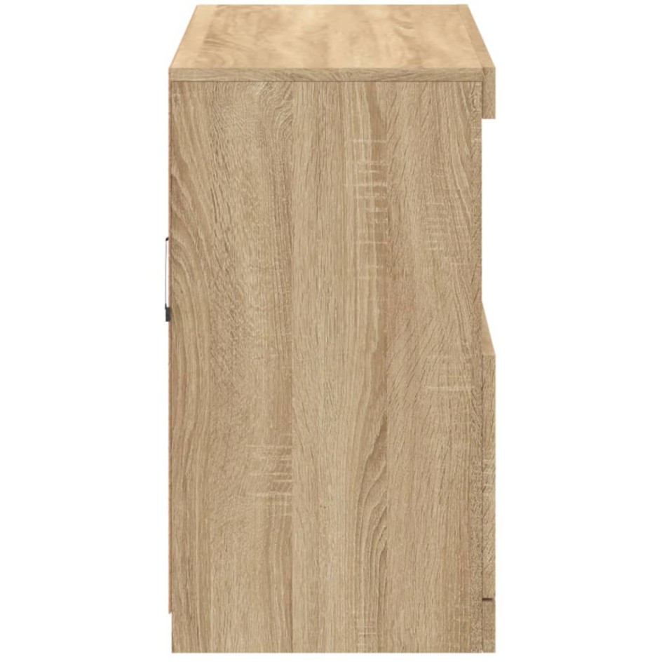 Aparador con luces LED roble Sonoma 81x37x67