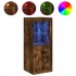 Aparador con luces LED roble ahumado 41x37x100