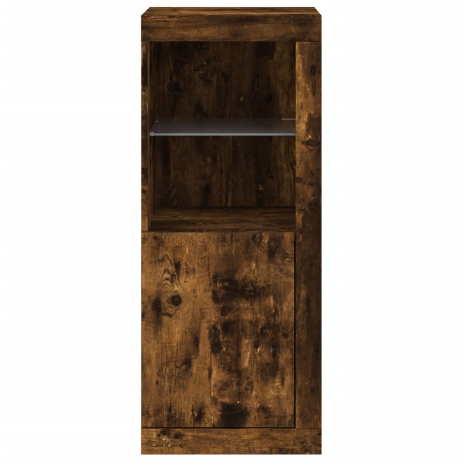 Aparador con luces LED roble ahumado 41x37x100