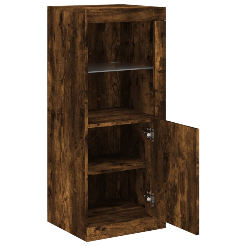 Aparador con luces LED roble ahumado 41x37x100