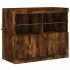Aparador con luces LED roble ahumado 81x37x67