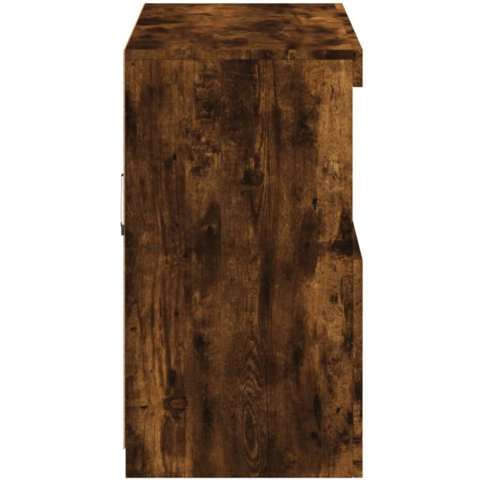 Aparador con luces LED roble ahumado 81x37x67