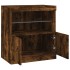 Aparador con luces LED roble ahumado 60x37x67