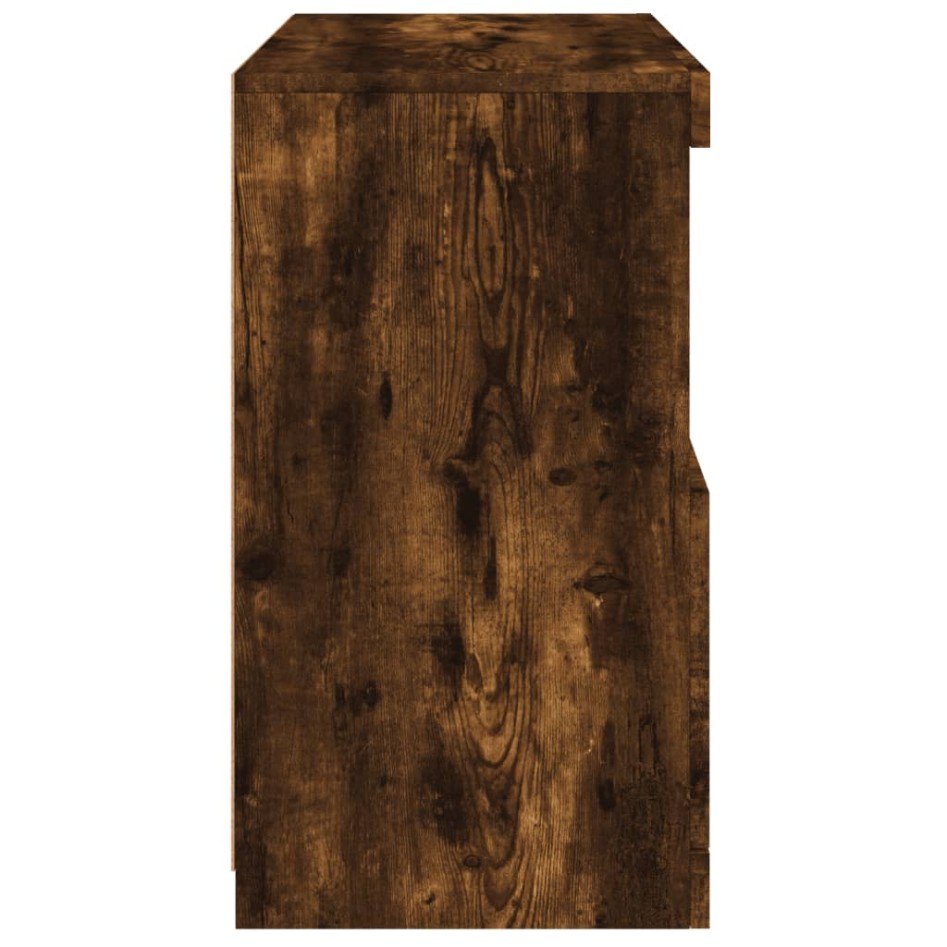 Aparador con luces LED roble ahumado 60x37x67