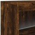 Aparador con luces LED roble ahumado 60x37x67