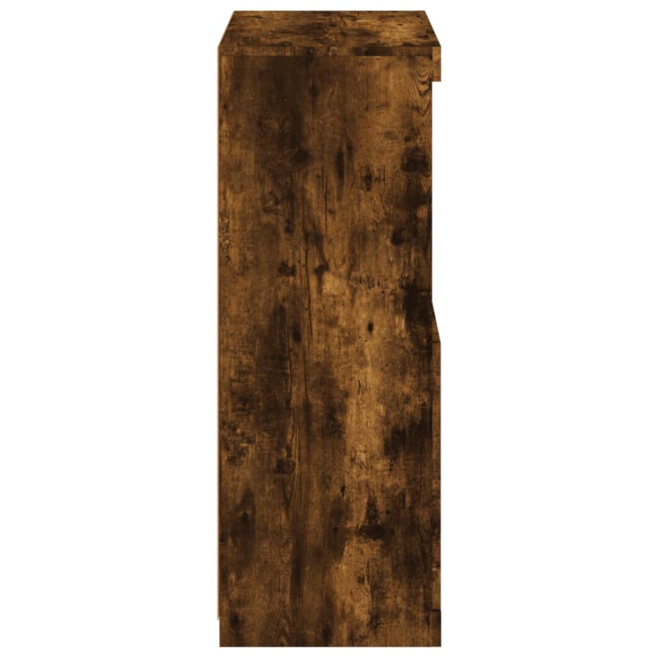 Aparador con luces LED roble ahumado 60,5x37x100