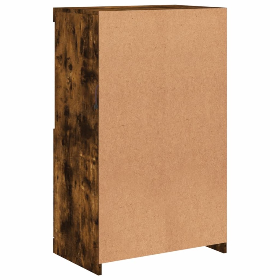 Aparador con luces LED roble ahumado 60,5x37x100