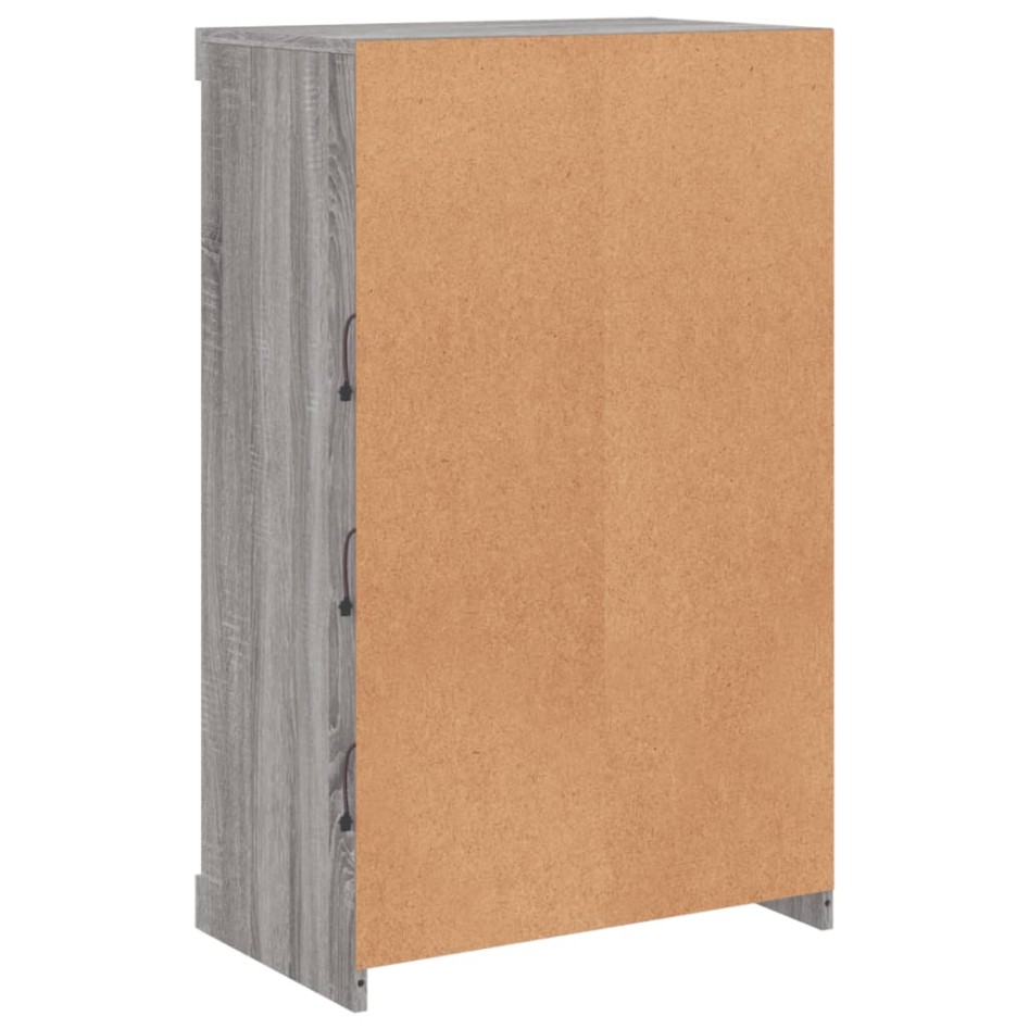 Aparador con luces LED gris Sonoma 60,5x37x100