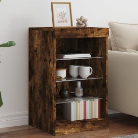 Aparador con luces LED roble ahumado 41x37x67