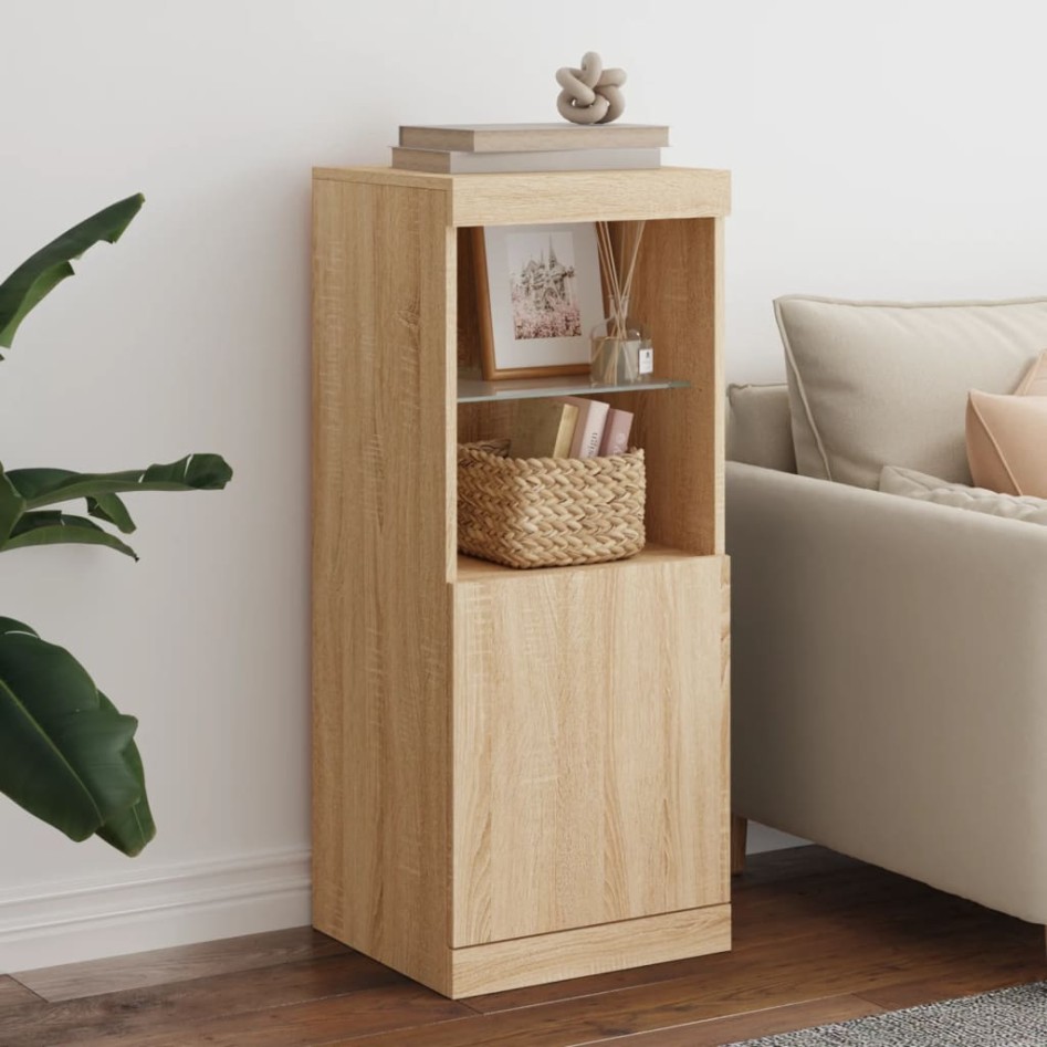 Aparador con luces LED roble Sonoma 41x37x100