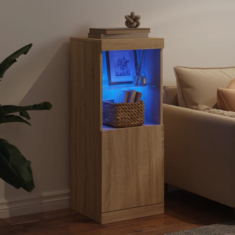Aparador con luces LED roble Sonoma 41x37x100