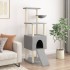 Rascador para gatos con postes de sisal gris claro 153