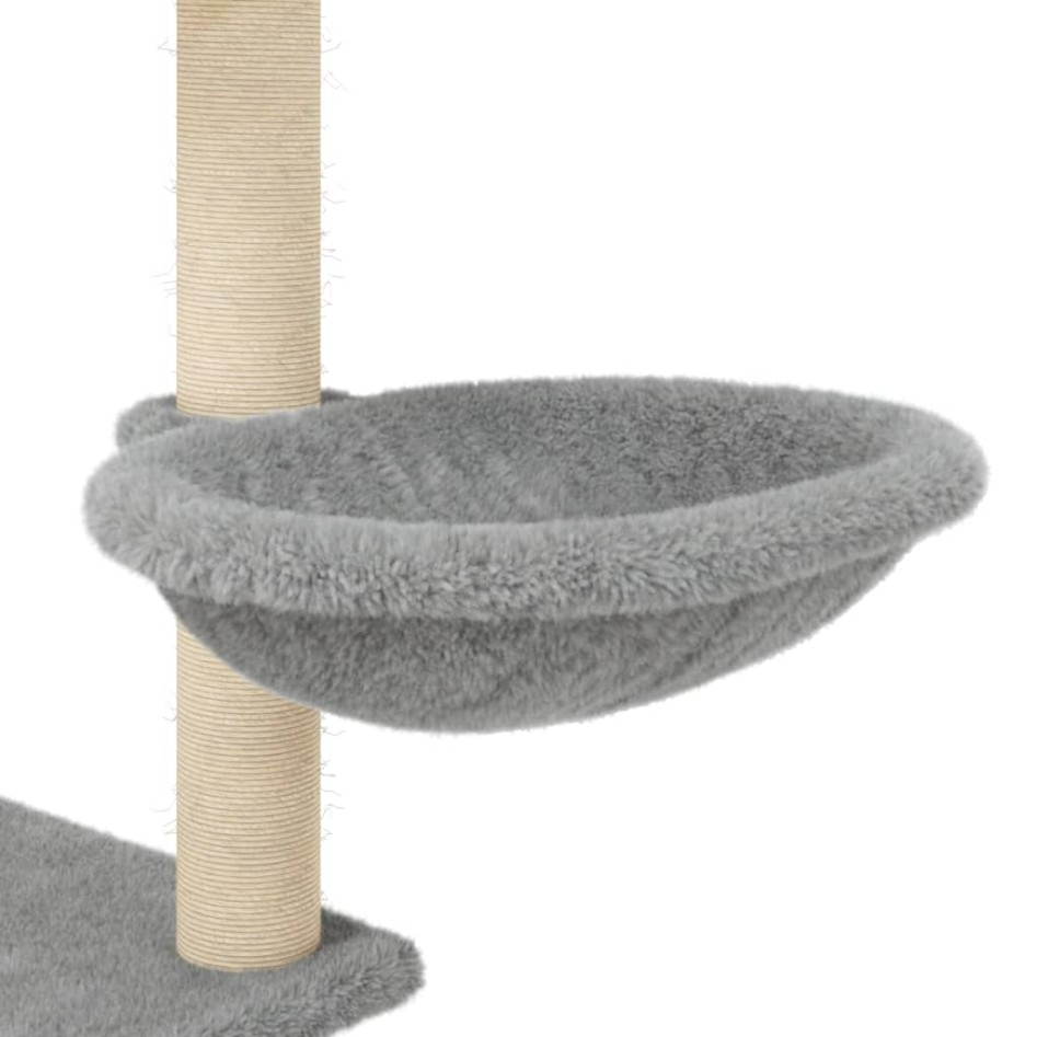 Rascador para gatos con postes de sisal gris claro 153