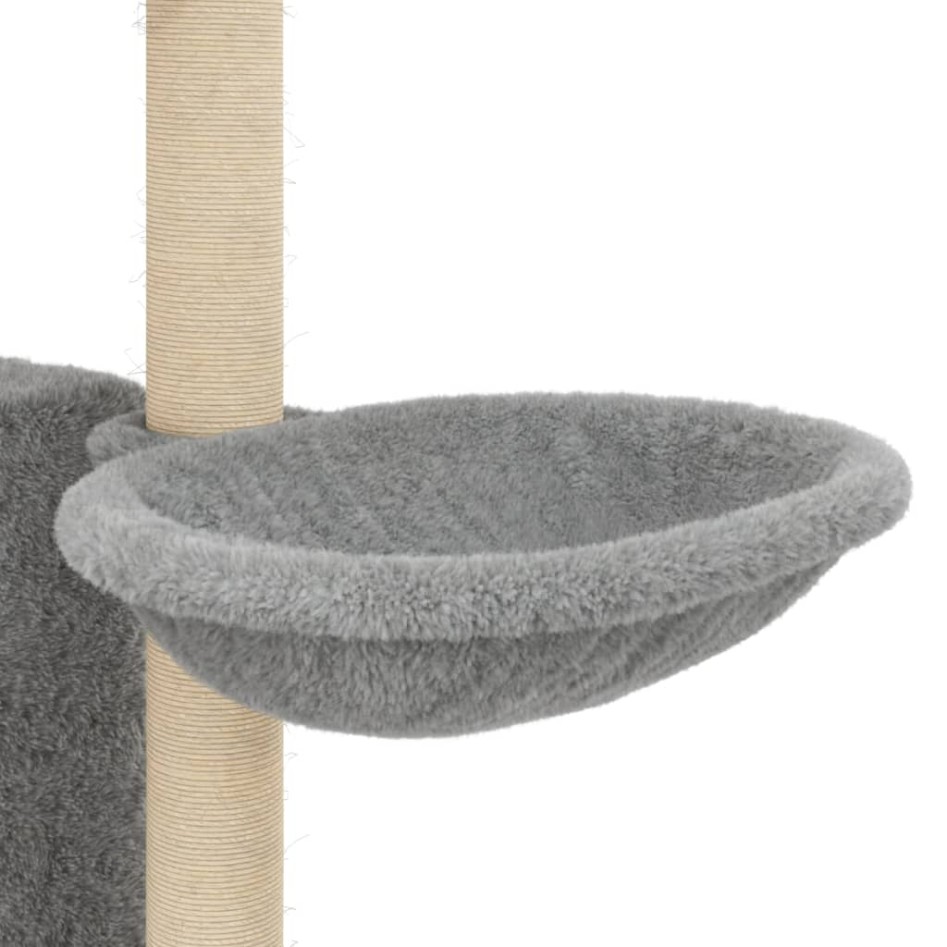 Rascador para gatos con postes de sisal gris claro 131