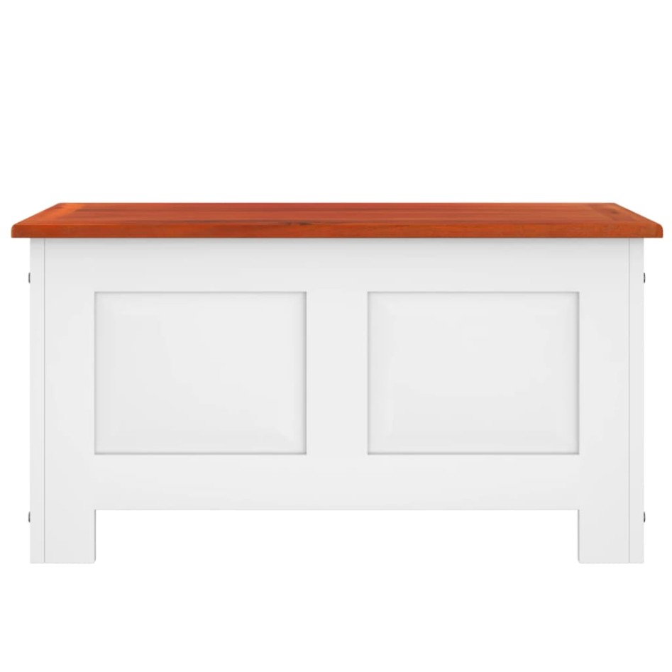 Baúl de almacenaje con tapa madera de acacia marrón y