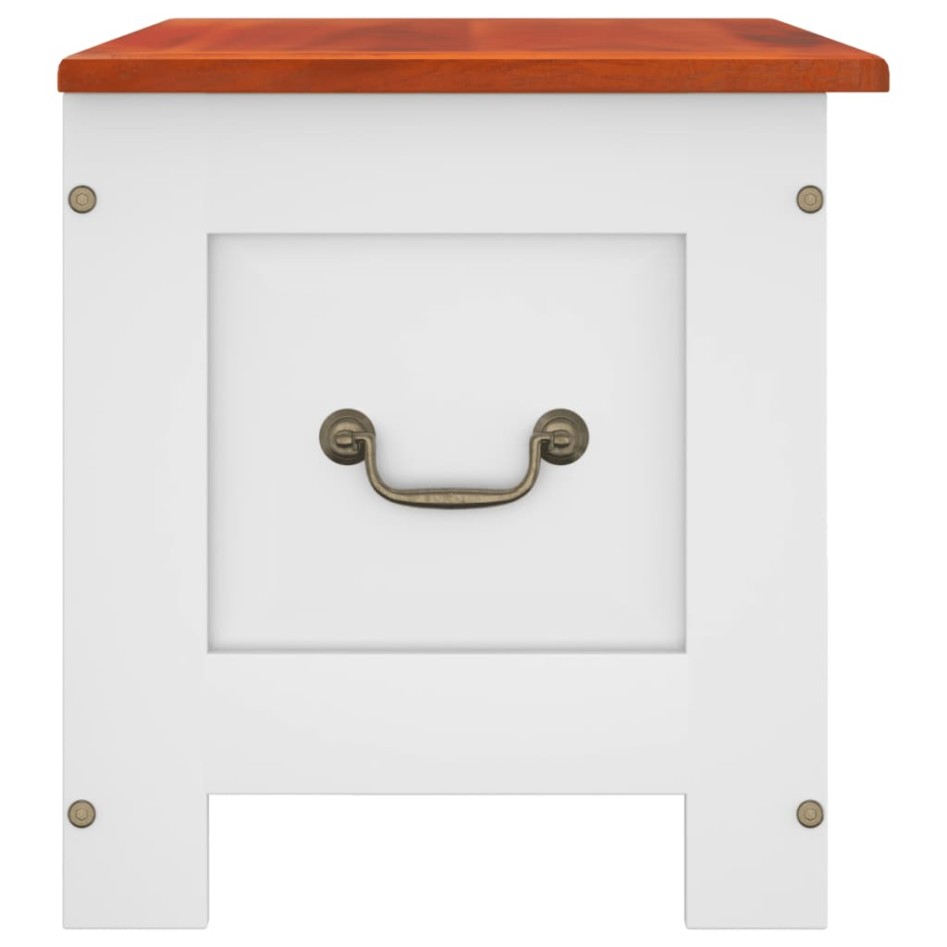 Baúl de almacenaje con tapa madera de acacia marrón y