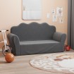 Sofá para niños de 2 plazas felpa suave gris antracita