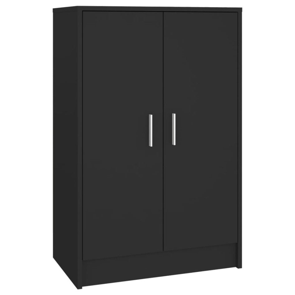 Mueble zapatero madera de ingeniería negro 60x35x92