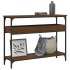 Mesa consola estante madera ingeniería marrón roble