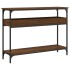Mesa consola estante madera ingeniería marrón roble