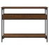 Mesa consola estante madera ingeniería marrón roble