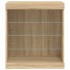 Aparador con luces LED roble Sonoma 60,5x37x67