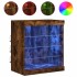 Aparador con luces LED roble ahumado 60,5x37x67