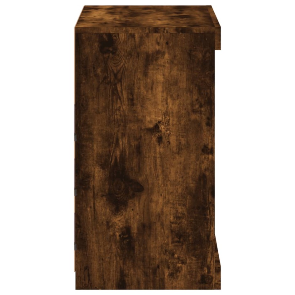 Aparador con luces LED roble ahumado 60,5x37x67