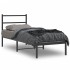 Estructura cama sin colchón con cabecero metal negro 80x200