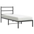 Estructura cama sin colchón con cabecero metal negro 80x200