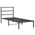 Estructura cama sin colchón con cabecero metal negro 80x200