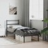 Estructura cama sin colchón con cabecero metal negro 80x200