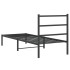 Estructura cama sin colchón con cabecero metal negro 80x200