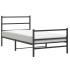 Estructura cama sin colchón con estribo metal negro 100x190