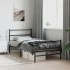 Estructura cama sin colchón con estribo metal negro 100x190