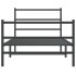 Estructura cama sin colchón con estribo metal negro 100x190