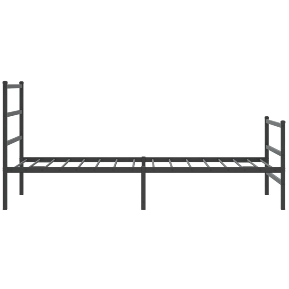Estructura cama sin colchón con estribo metal negro 100x190